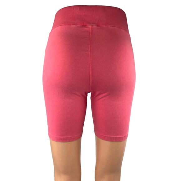 Free People Pink High Waisted Tight Yoga Workout Athletic Biker Shorts Size S - Picture 3 of 5